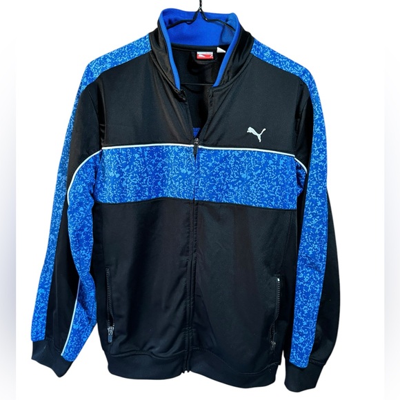 PUMA Black and Blue Zip Up Sweater - Picture 1 of 3